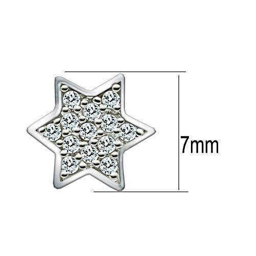 Alamode Rhodium Brass Earrings with AAA Grade CZ in Clear - Alamode - Flyclothing LLC