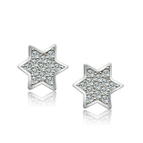 Alamode Rhodium Brass Earrings with AAA Grade CZ in Clear - Alamode