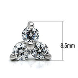 Alamode Rhodium Brass Earrings with AAA Grade CZ in Clear - Alamode