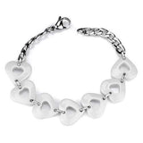 Alamode High polished (no plating) Stainless Steel Bracelet with Ceramic in White - Alamode - Flyclothing LLC