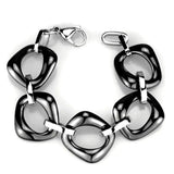 Alamode High polished (no plating) Stainless Steel Bracelet with Ceramic in Jet - Alamode - Flyclothing LLC