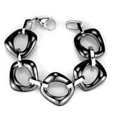 Alamode High polished (no plating) Stainless Steel Bracelet with Ceramic in Jet - Alamode