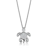 Alamode Rhodium Brass Chain Pendant with AAA Grade CZ in Clear - Alamode