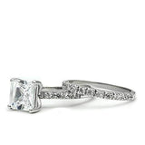 Alamode Rhodium Brass Ring with AAA Grade CZ in Clear - Alamode - Flyclothing LLC