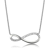Alamode Rhodium Brass Chain Pendant with AAA Grade CZ in Clear - Alamode - Flyclothing LLC