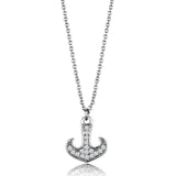 Alamode Rhodium Brass Chain Pendant with AAA Grade CZ in Clear - Alamode