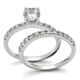 Alamode Rhodium Brass Ring with AAA Grade CZ in Clear - Alamode - Flyclothing LLC