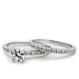 Alamode Rhodium Brass Ring with AAA Grade CZ in Clear - Alamode - Flyclothing LLC