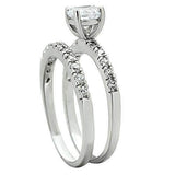Alamode Rhodium Brass Ring with AAA Grade CZ in Clear - Alamode - Flyclothing LLC