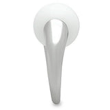 Alamode Rhodium Brass Ring with Synthetic Glass Bead in White - Alamode