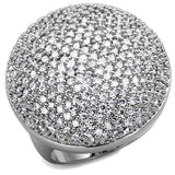 Alamode Rhodium Brass Ring with AAA Grade CZ in Clear - Alamode