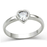 Alamode Rhodium Brass Ring with AAA Grade CZ in Clear - Alamode