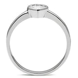 Alamode Rhodium Brass Ring with AAA Grade CZ in Clear - Alamode