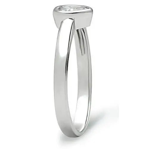 Alamode Rhodium Brass Ring with AAA Grade CZ in Clear - Alamode - Flyclothing LLC