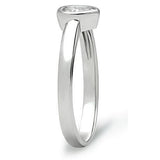 Alamode Rhodium Brass Ring with AAA Grade CZ in Clear - Alamode