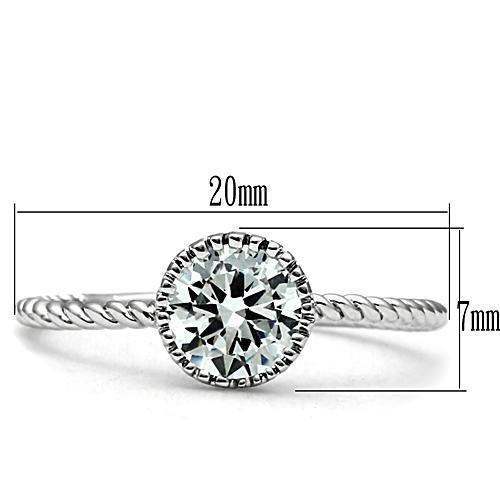Alamode Rhodium Brass Ring with AAA Grade CZ in Clear - Alamode - Flyclothing LLC