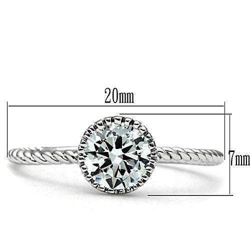 Alamode Rhodium Brass Ring with AAA Grade CZ in Clear - Alamode - Flyclothing LLC