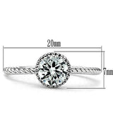 Alamode Rhodium Brass Ring with AAA Grade CZ in Clear - Alamode