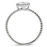Alamode Rhodium Brass Ring with AAA Grade CZ in Clear - Alamode