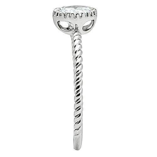 Alamode Rhodium Brass Ring with AAA Grade CZ in Clear - Alamode - Flyclothing LLC