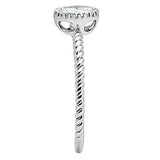 Alamode Rhodium Brass Ring with AAA Grade CZ in Clear - Alamode