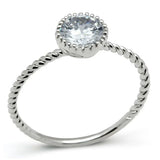 Alamode Rhodium Brass Ring with AAA Grade CZ in Clear - Alamode - Flyclothing LLC