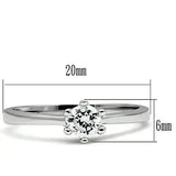 Alamode Rhodium Brass Ring with AAA Grade CZ in Clear - Alamode - Flyclothing LLC