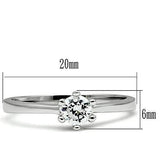 Alamode Rhodium Brass Ring with AAA Grade CZ in Clear - Alamode