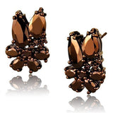Alamode IP Coffee light Brass Earrings with AAA Grade CZ in Light Coffee - Alamode