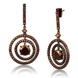 Alamode IP Coffee light Brass Earrings with AAA Grade CZ in Light Coffee - Alamode