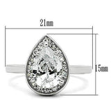 Alamode Rhodium Brass Ring with AAA Grade CZ in Clear - Alamode - Flyclothing LLC