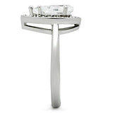 Alamode Rhodium Brass Ring with AAA Grade CZ in Clear - Alamode - Flyclothing LLC