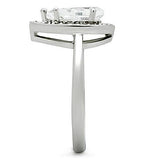 Alamode Rhodium Brass Ring with AAA Grade CZ in Clear - Alamode