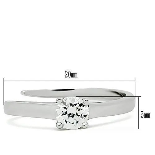 Alamode Rhodium Brass Ring with AAA Grade CZ in Clear - Alamode - Flyclothing LLC