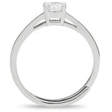 Alamode Rhodium Brass Ring with AAA Grade CZ in Clear - Alamode