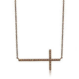 Alamode IP Coffee light Brass Chain Pendant with AAA Grade CZ in Light Coffee - Alamode