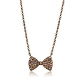 Alamode IP Coffee light Brass Chain Pendant with AAA Grade CZ in Light Coffee - Alamode - Flyclothing LLC