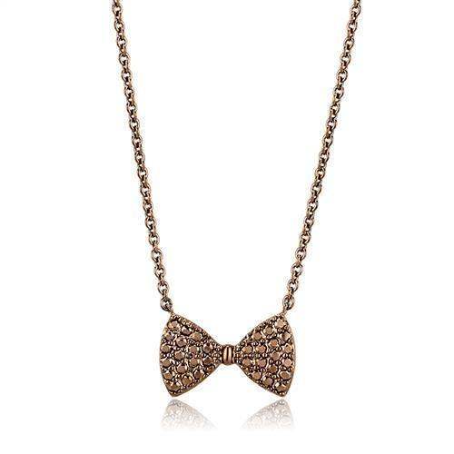 Alamode IP Coffee light Brass Chain Pendant with AAA Grade CZ in Light Coffee - Alamode - Flyclothing LLC