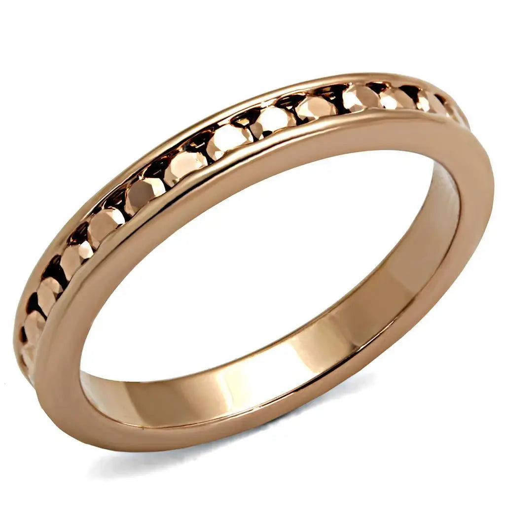 Alamode IP Rose Gold(Ion Plating) Brass Ring with AAA Grade CZ in Metallic Light Gold - Alamode - Flyclothing LLC