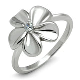 Alamode Rhodium Brass Ring with AAA Grade CZ in Clear - Alamode - Flyclothing LLC