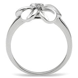 Alamode Rhodium Brass Ring with AAA Grade CZ in Clear - Alamode