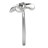 Alamode Rhodium Brass Ring with AAA Grade CZ in Clear - Alamode