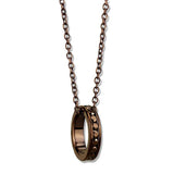 Alamode IP Coffee light Brass Chain Pendant with Top Grade Crystal in Light Coffee - Alamode
