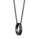 Alamode IP Light Black (IP Gun) Brass Chain Pendant with Top Grade Crystal in Light Gray - Alamode - Flyclothing LLC