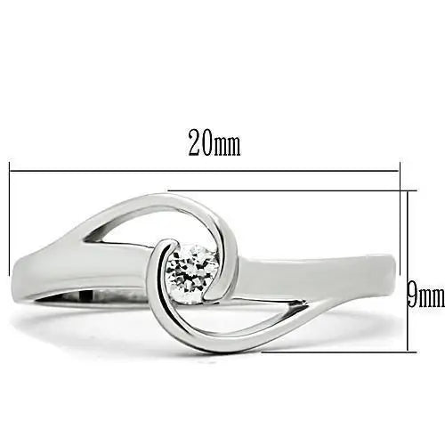 Alamode Rhodium Brass Ring with AAA Grade CZ in Clear - Alamode - Flyclothing LLC