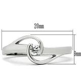 Alamode Rhodium Brass Ring with AAA Grade CZ in Clear - Alamode - Flyclothing LLC