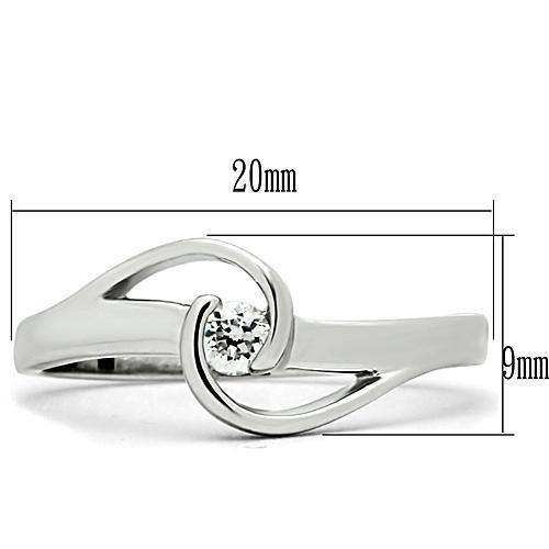Alamode Rhodium Brass Ring with AAA Grade CZ in Clear - Alamode - Flyclothing LLC