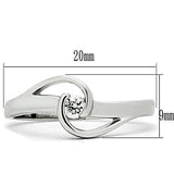 Alamode Rhodium Brass Ring with AAA Grade CZ in Clear - Alamode