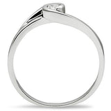 Alamode Rhodium Brass Ring with AAA Grade CZ in Clear - Alamode