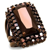 Alamode IP Coffee light Brass Ring with AAA Grade CZ in Light Coffee - Alamode - Flyclothing LLC